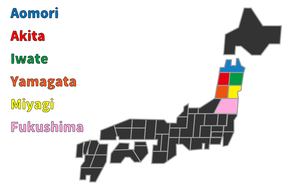 map of tohoku