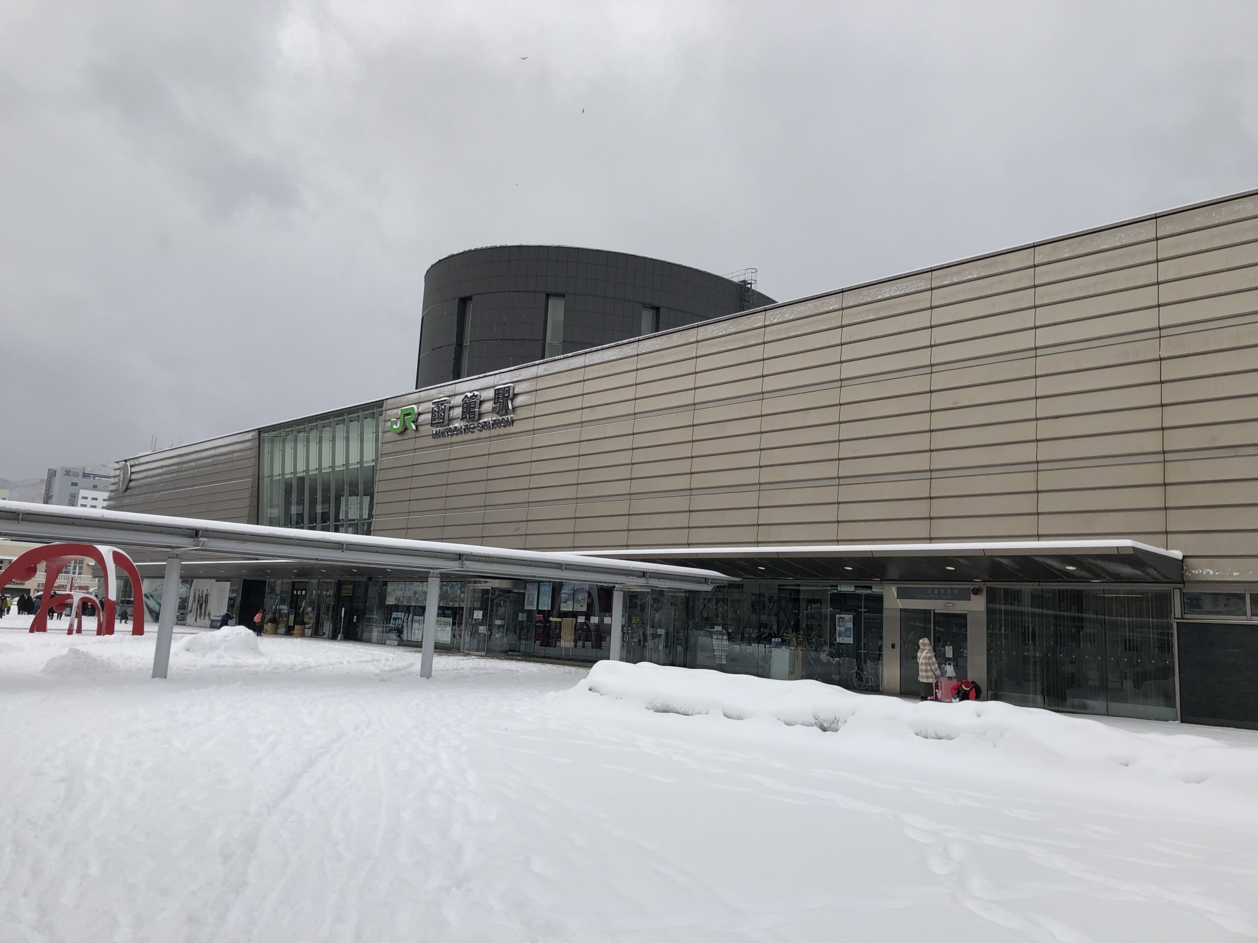 Hakodate station in snow 