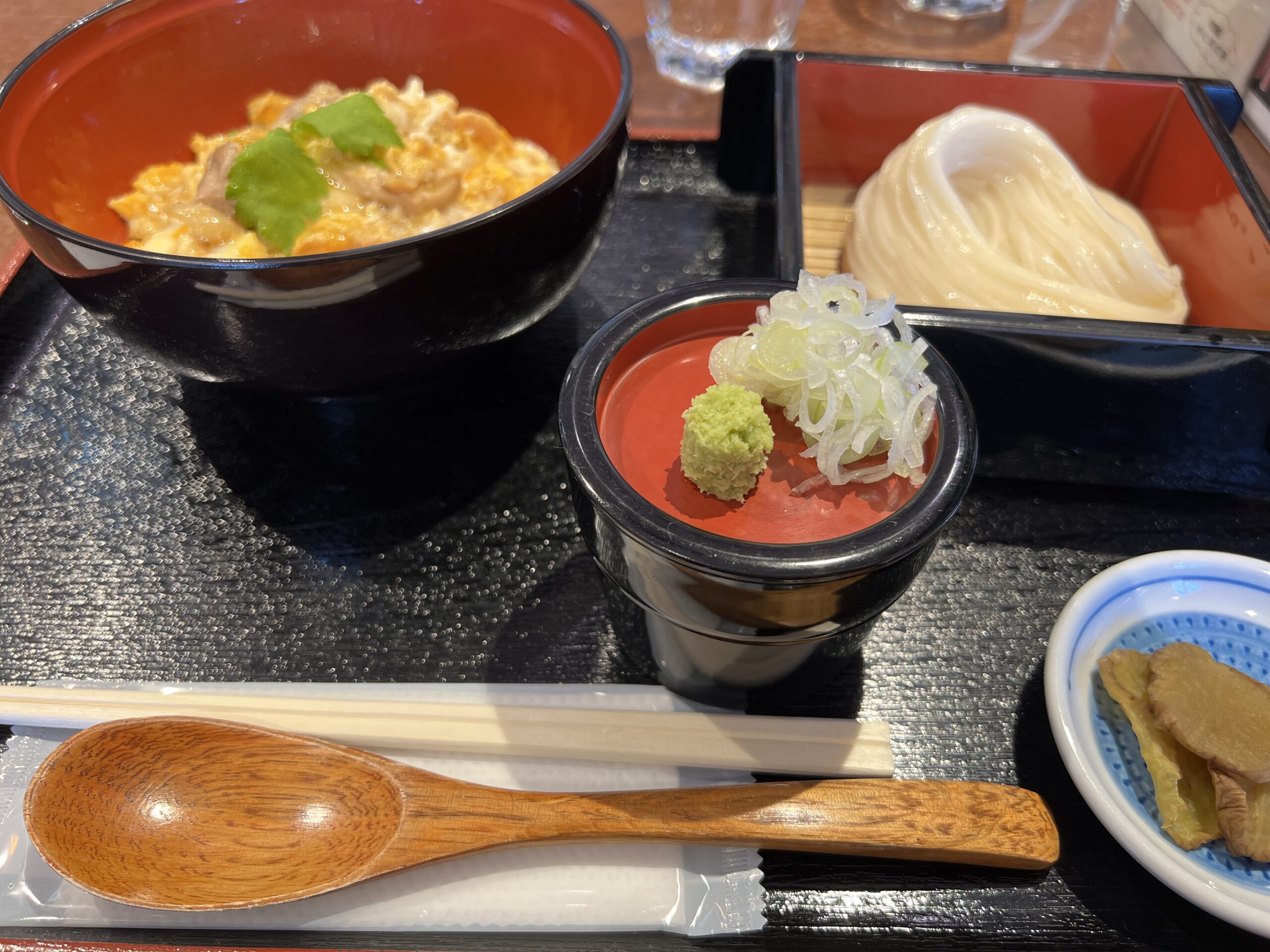 inaniwa udon and oyako-don